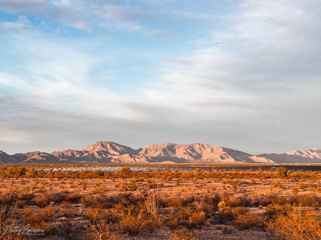 Mountain, sky, desert landscape