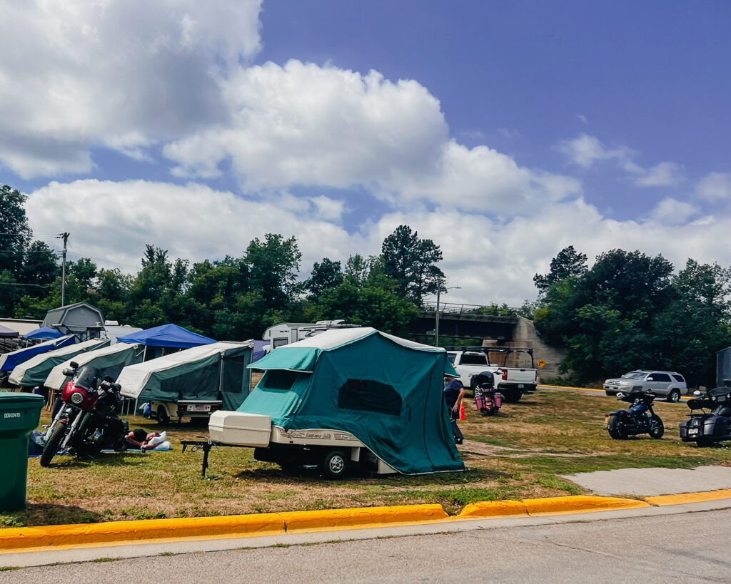 tents in a yard