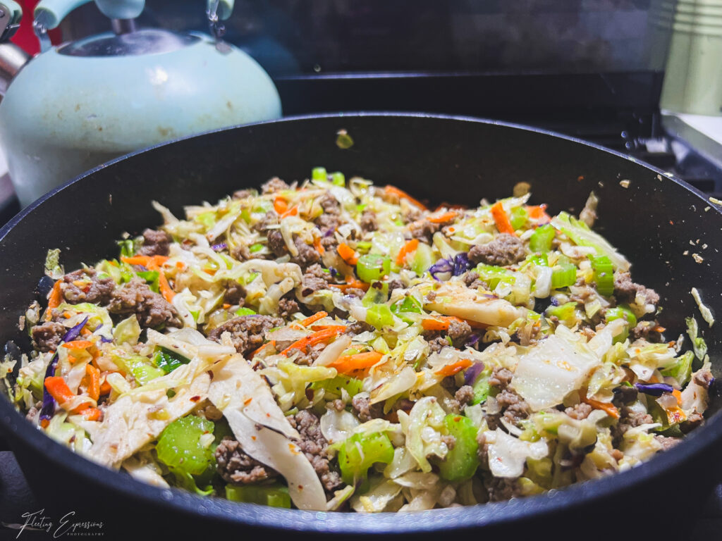 meal in pan on stove